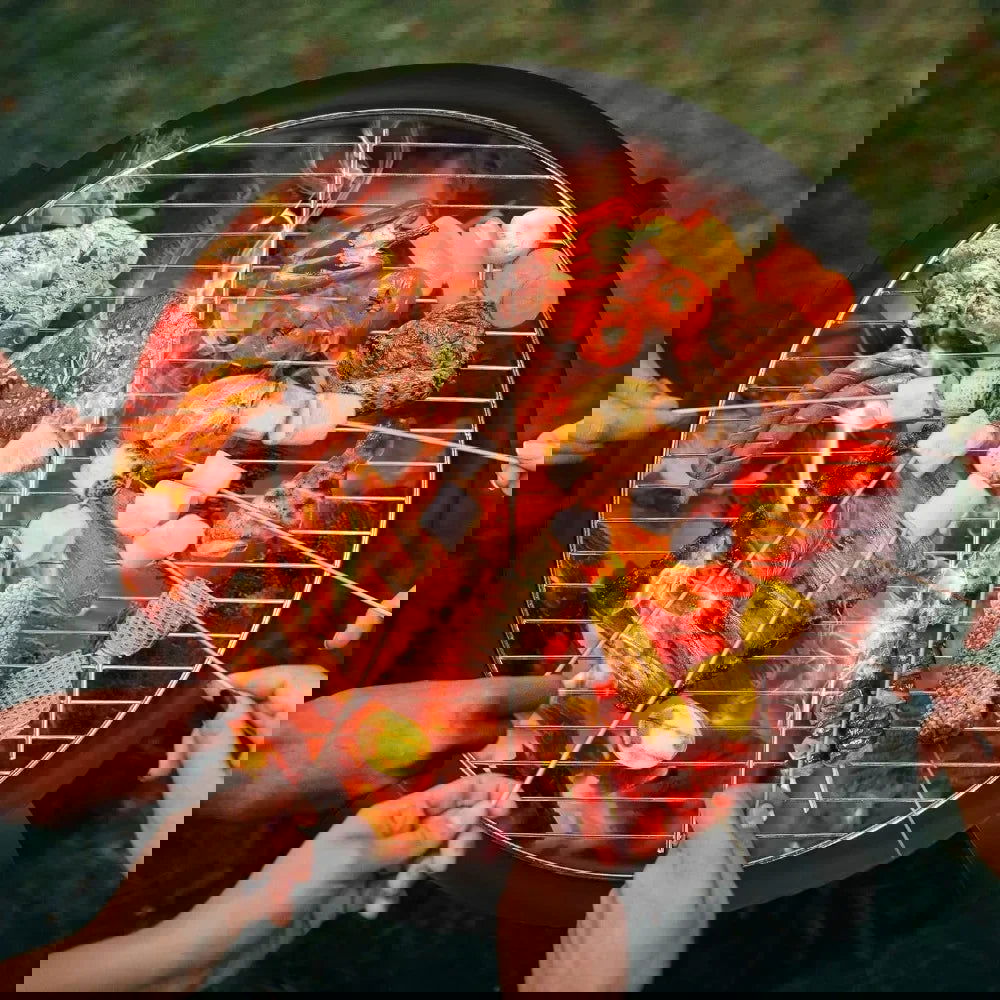 21-Inch Portable Folding Steel Fire Pit with Carrying Bag and BBQ Grill for Outdoor Use - Making Camp - Outdoor Equipment