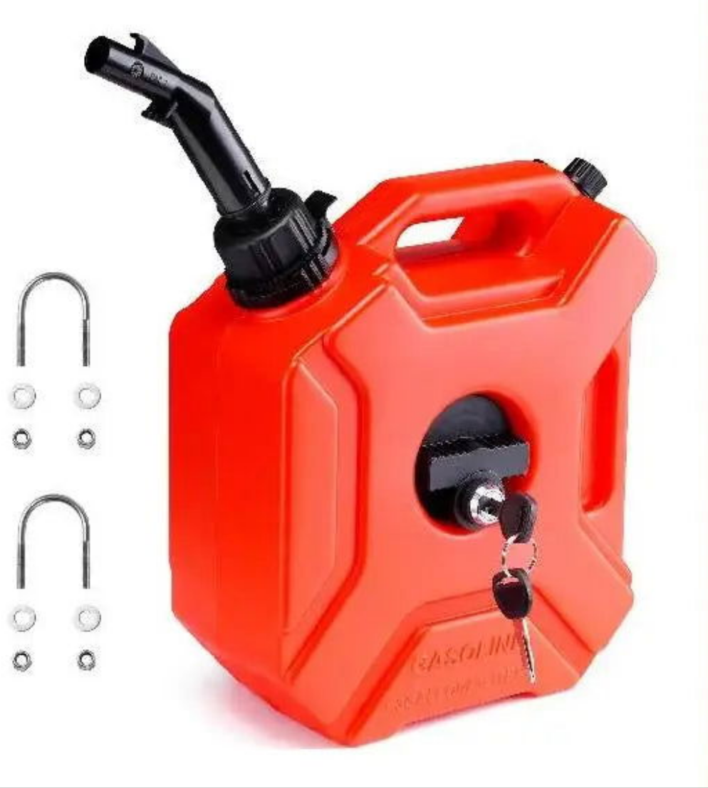 5/10L Red Fuel Tank with Adjustable Spout – Portable Gas Can for Motorcycle & SUV - Making Camp - Outdoor Equipment