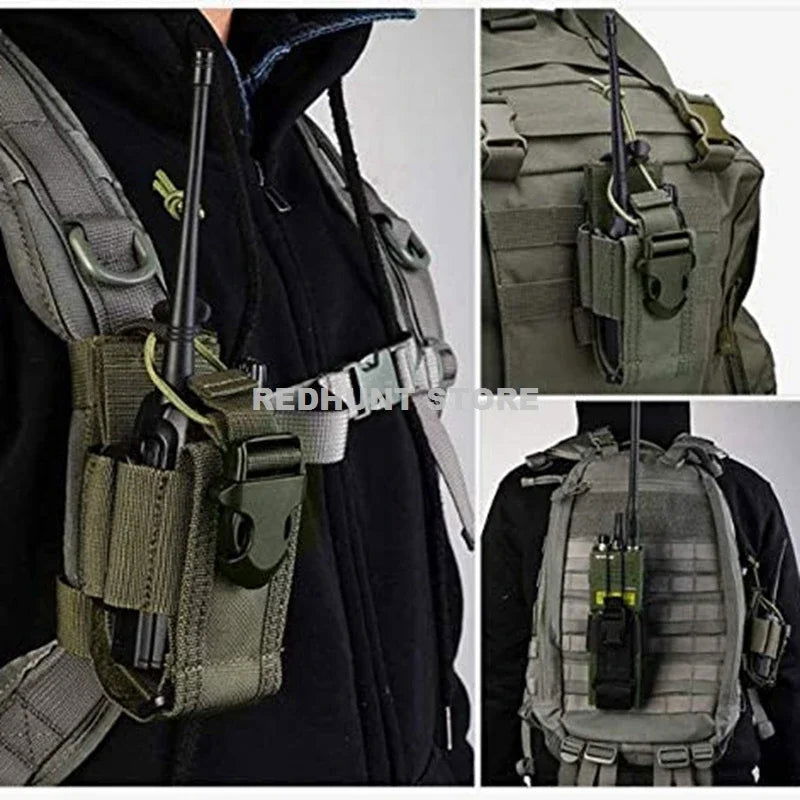 Adjustable Tactical Radio Holder – MOLLE Nylon Walkie Talkie Holster - Making Camp - Outdoor Equipment