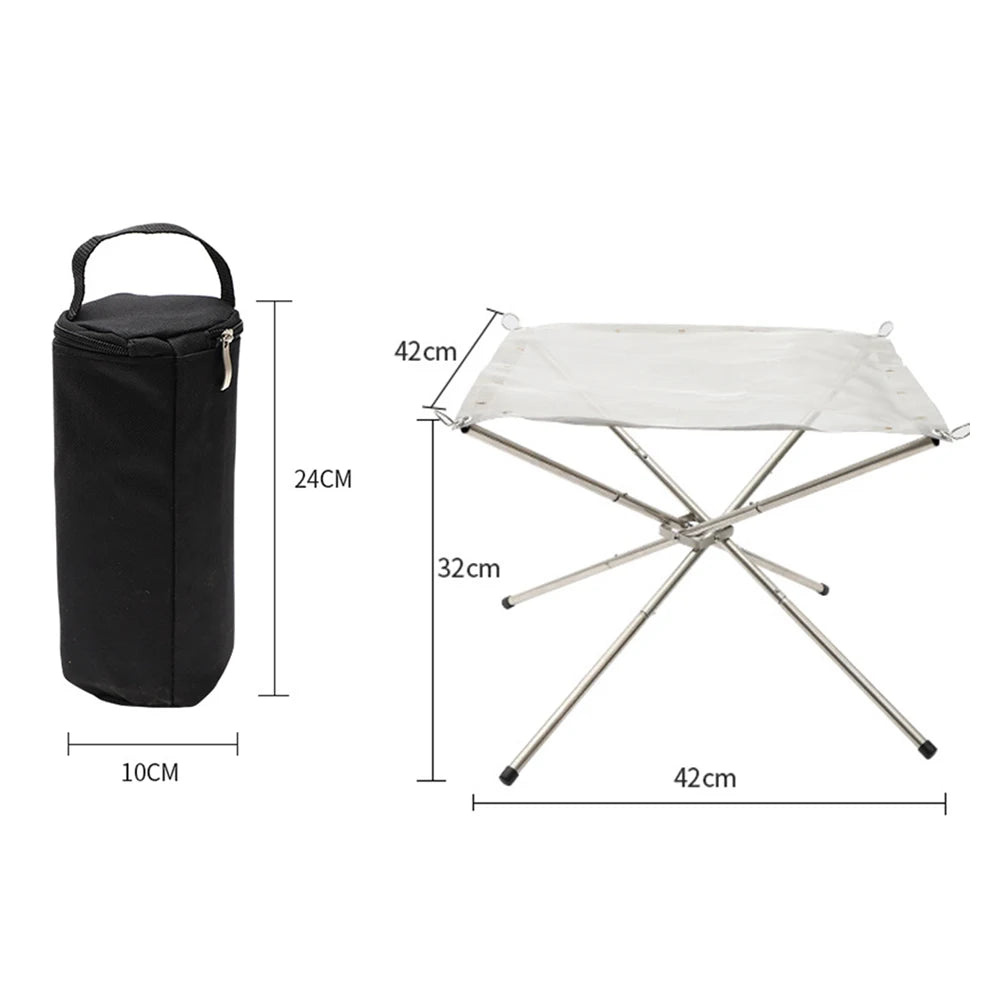 Foldable Stainless Steel Mesh Fire Pit and Wood Stove for Camping and Outdoor Use - Making Camp - Outdoor Equipment