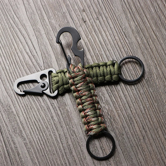 Paracord Keychain with Carabiner & Bottle Opener