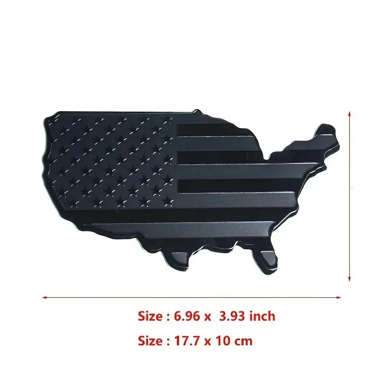USA Flag Map Metal Emblem Sticker - Making Camp - Outdoor Equipment