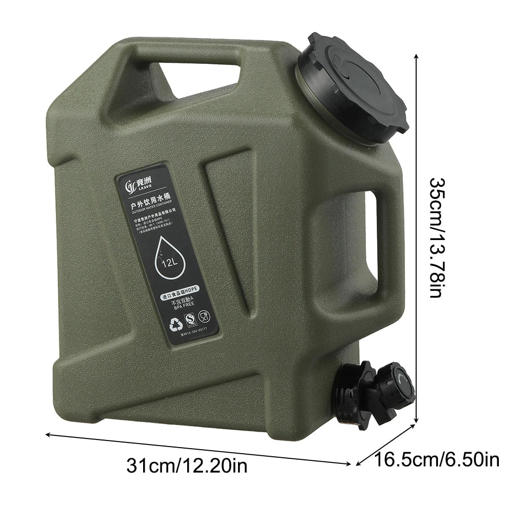 12L (3.17 Gallon) Portable Water Container with Faucet - Making Camp - Outdoor Equipment