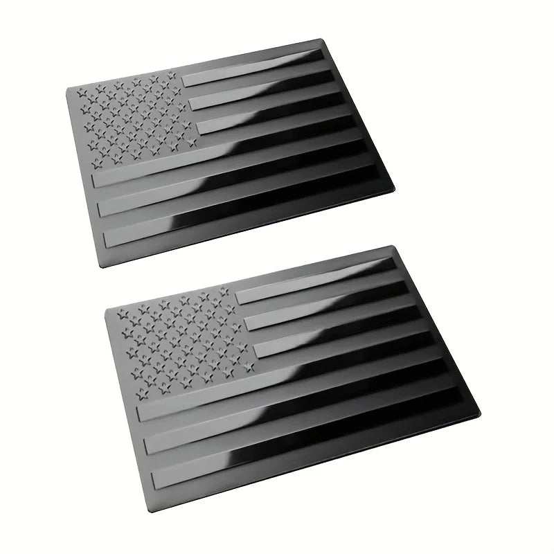 2pcs Metal Chrome Diomand USA American Flag Car Trunk Emblem - Foto 6