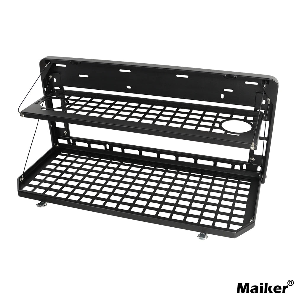Aluminum Foldable Tailgate Table – Double Rear Door Cargo Shelf for JK/JL - Making Camp - Outdoor Equipment