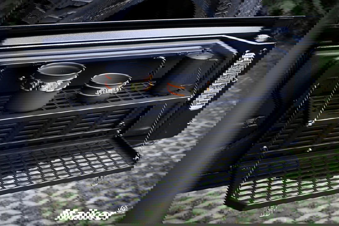 Aluminum Foldable Tailgate Table – Double Rear Door Cargo Shelf for JK/JL - Making Camp - Outdoor Equipment