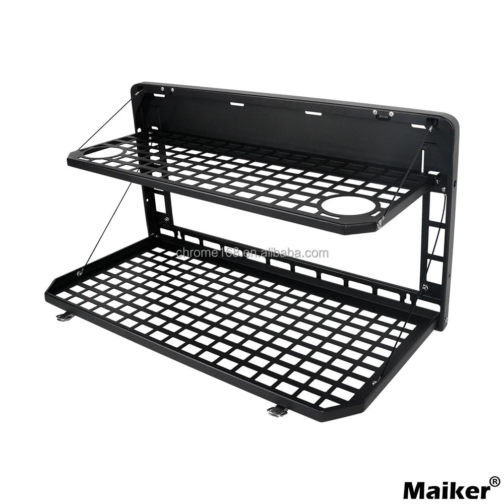 Aluminum Foldable Tailgate Table – Double Rear Door Cargo Shelf for JK/JL - Making Camp - Outdoor Equipment