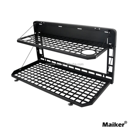 Aluminum Foldable Tailgate Table – Double Rear Door Cargo Shelf for JK/JL - Making Camp - Outdoor Equipment