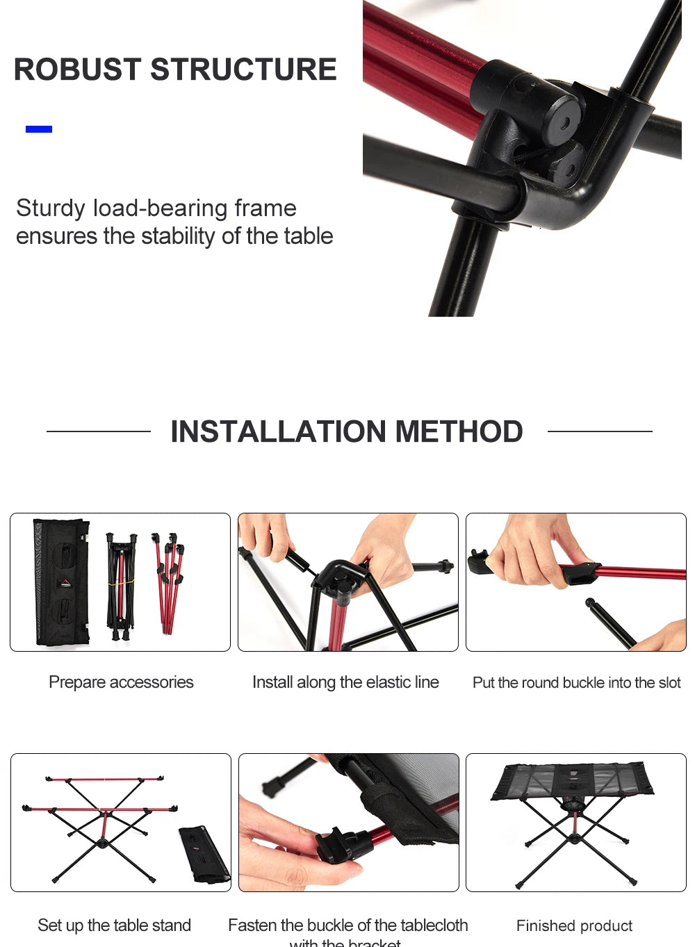 Folding Camping Table – Portable and Compact for Picnics, Travel, Fishing, and Outdoor Adventures - Making Camp - Outdoor Equipment