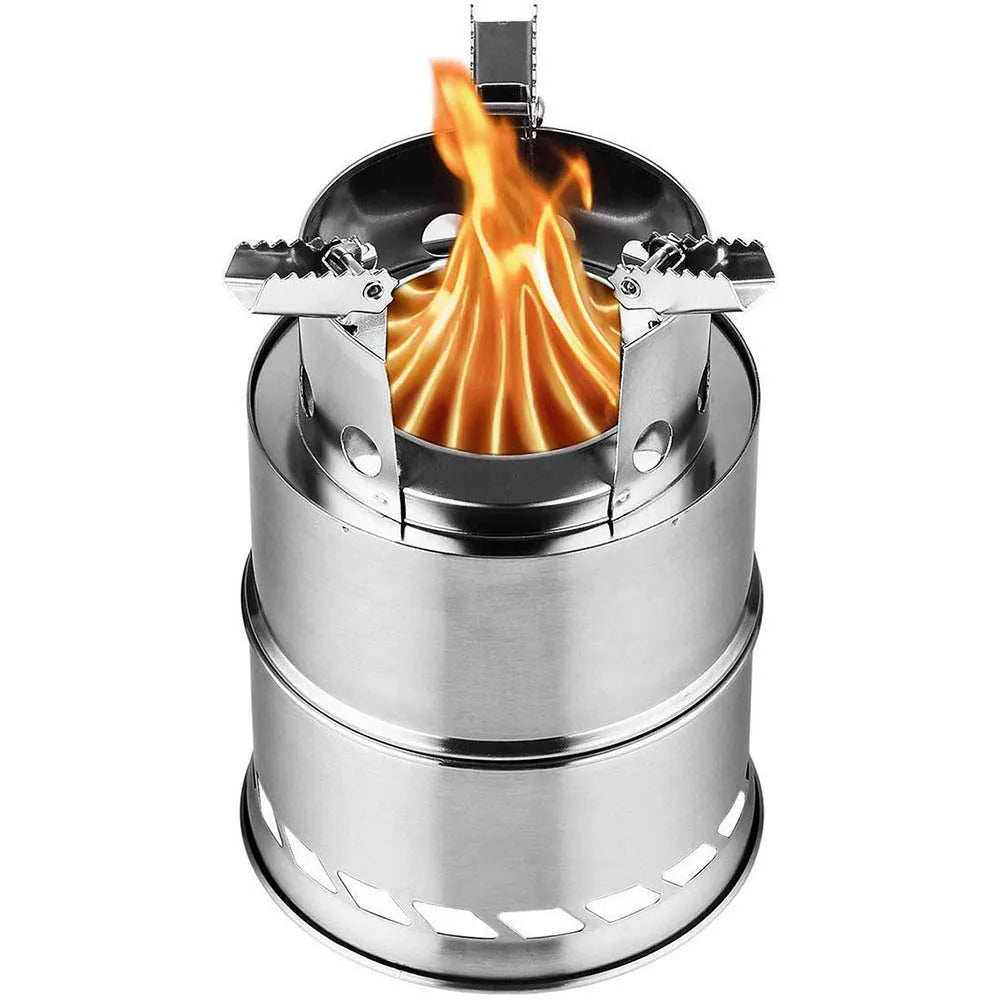 Portable Stainless Steel Wood-Burning Camp Stove