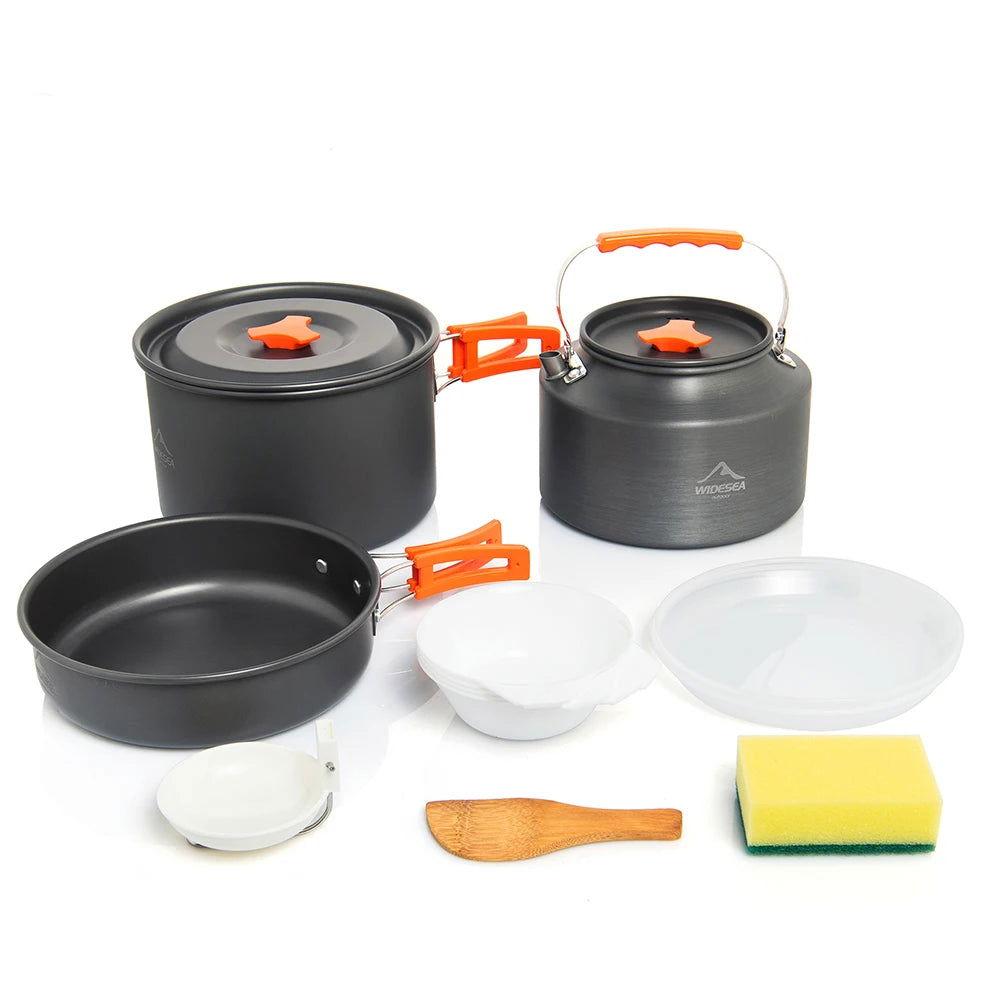 Portable Camping Cookware Set – Nonstick Kettle, Frying Pan, and Bowl for Outdoor Cooking, Hiking, and Picnics - Making Camp - Outdoor Equipment