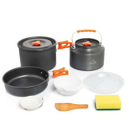 Portable Camping Cookware Set – Nonstick Kettle, Frying Pan, and Bowl for Outdoor Cooking, Hiking, and Picnics - Making Camp - Outdoor Equipment