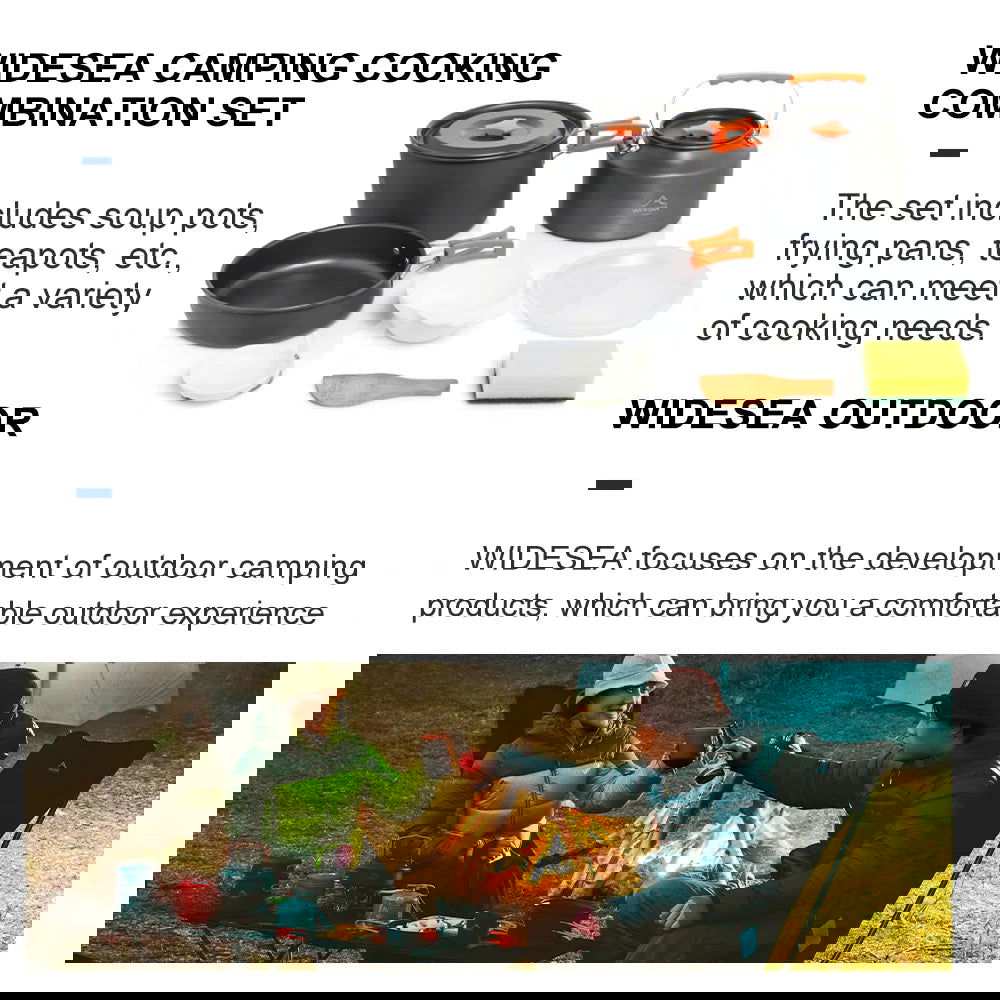 Portable Camping Cookware Set – Nonstick Kettle, Frying Pan, and Bowl for Outdoor Cooking, Hiking, and Picnics - Making Camp - Outdoor Equipment