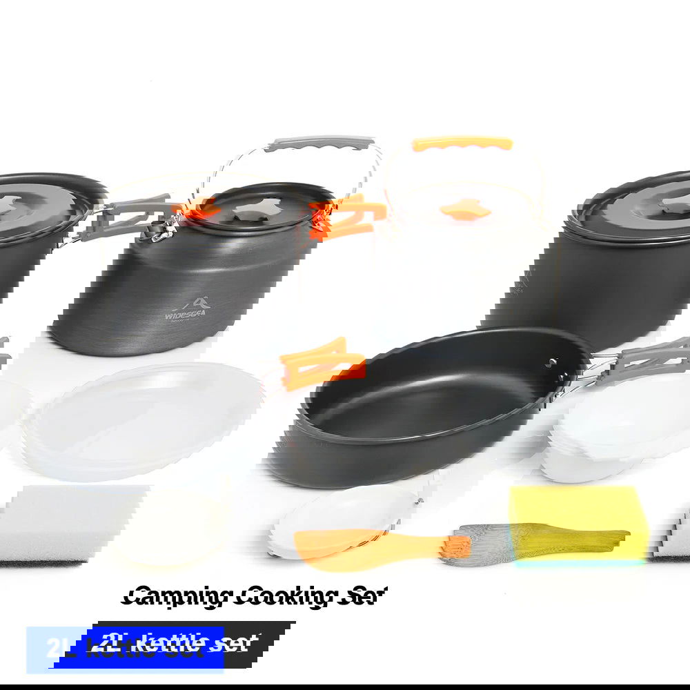 Portable Camping Cookware Set – Nonstick Kettle, Frying Pan, and Bowl for Outdoor Cooking, Hiking, and Picnics - Making Camp - Outdoor Equipment