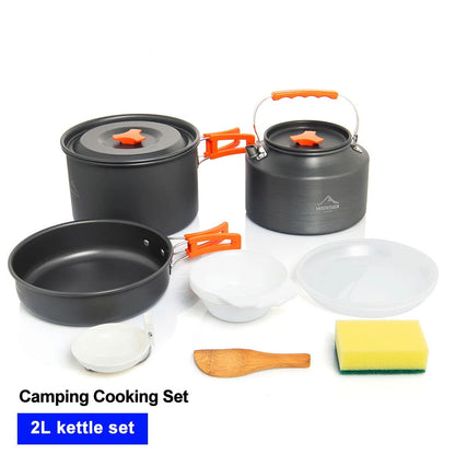 Portable Camping Cookware Set – Nonstick Kettle, Frying Pan, and Bowl for Outdoor Cooking, Hiking, and Picnics - Making Camp - Outdoor Equipment