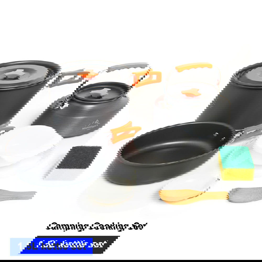 Portable Camping Cookware Set – Nonstick Kettle, Frying Pan, and Bowl for Outdoor Cooking, Hiking, and Picnics - Making Camp - Outdoor Equipment