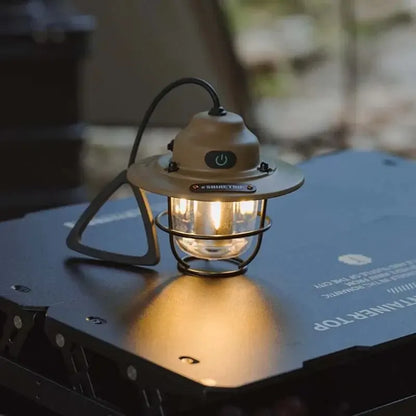 Vintage-Style Rechargeable Pendant Light – Portable Camping Ambient Light with Long Battery Life