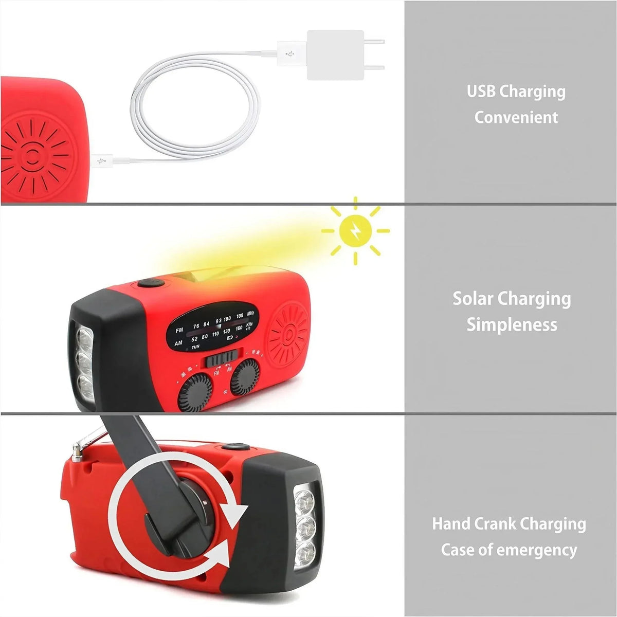 Solar Hand-Crank Emergency Weather Radio