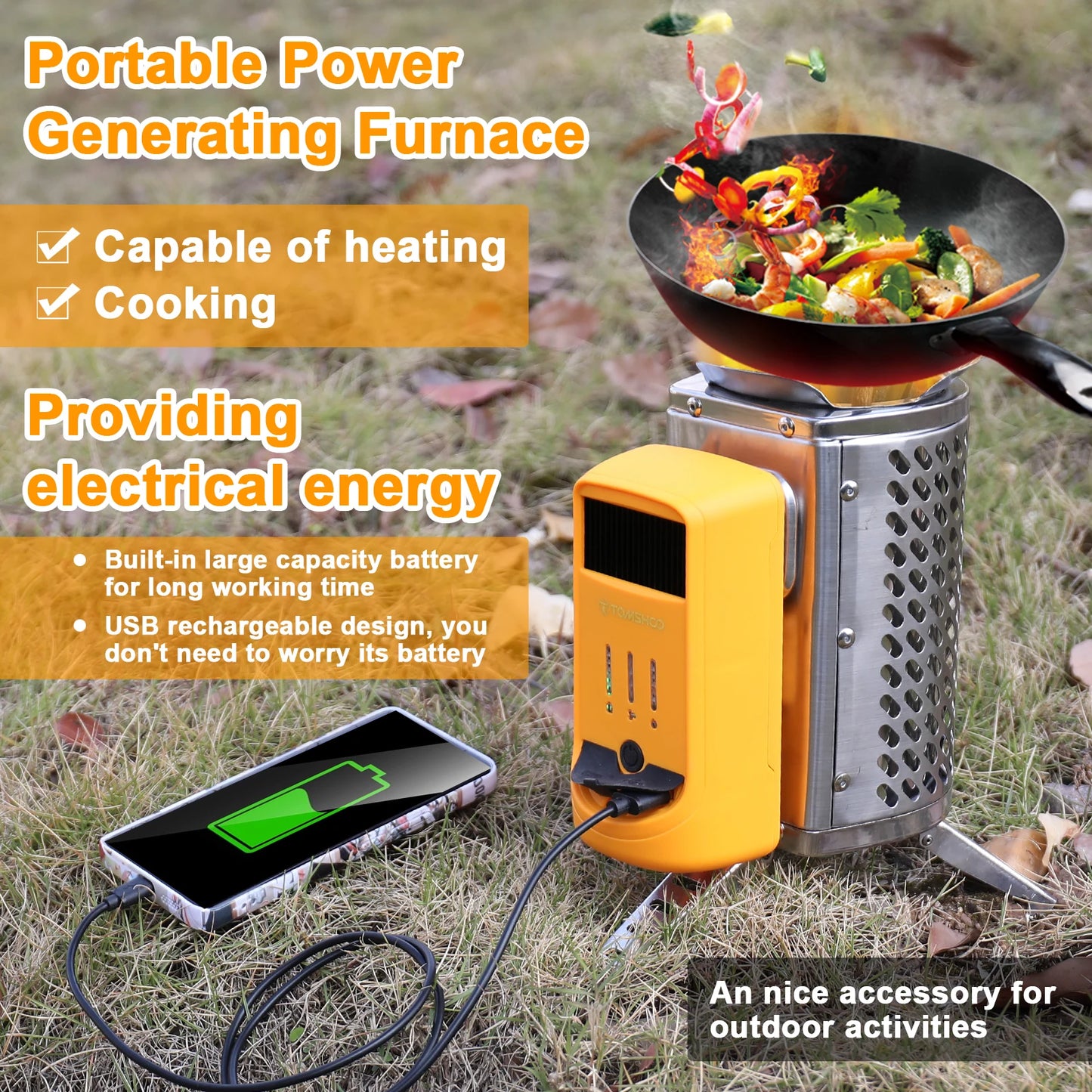 USB Power Generator – Portable Wood-Burning Power Generator