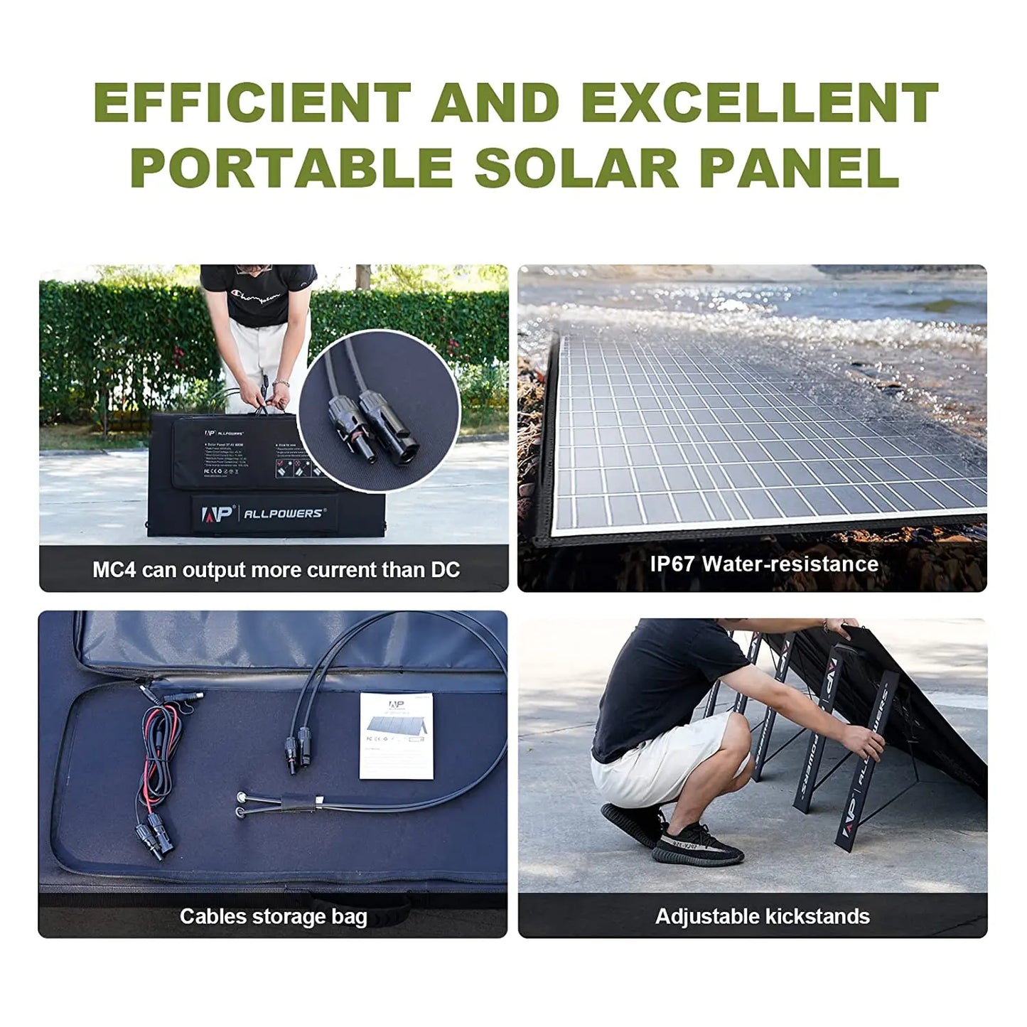 Portable Waterproof Solar Panels 100/140/200/400 Watt Options