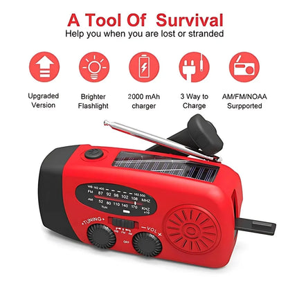 Solar Hand-Crank Emergency Weather Radio
