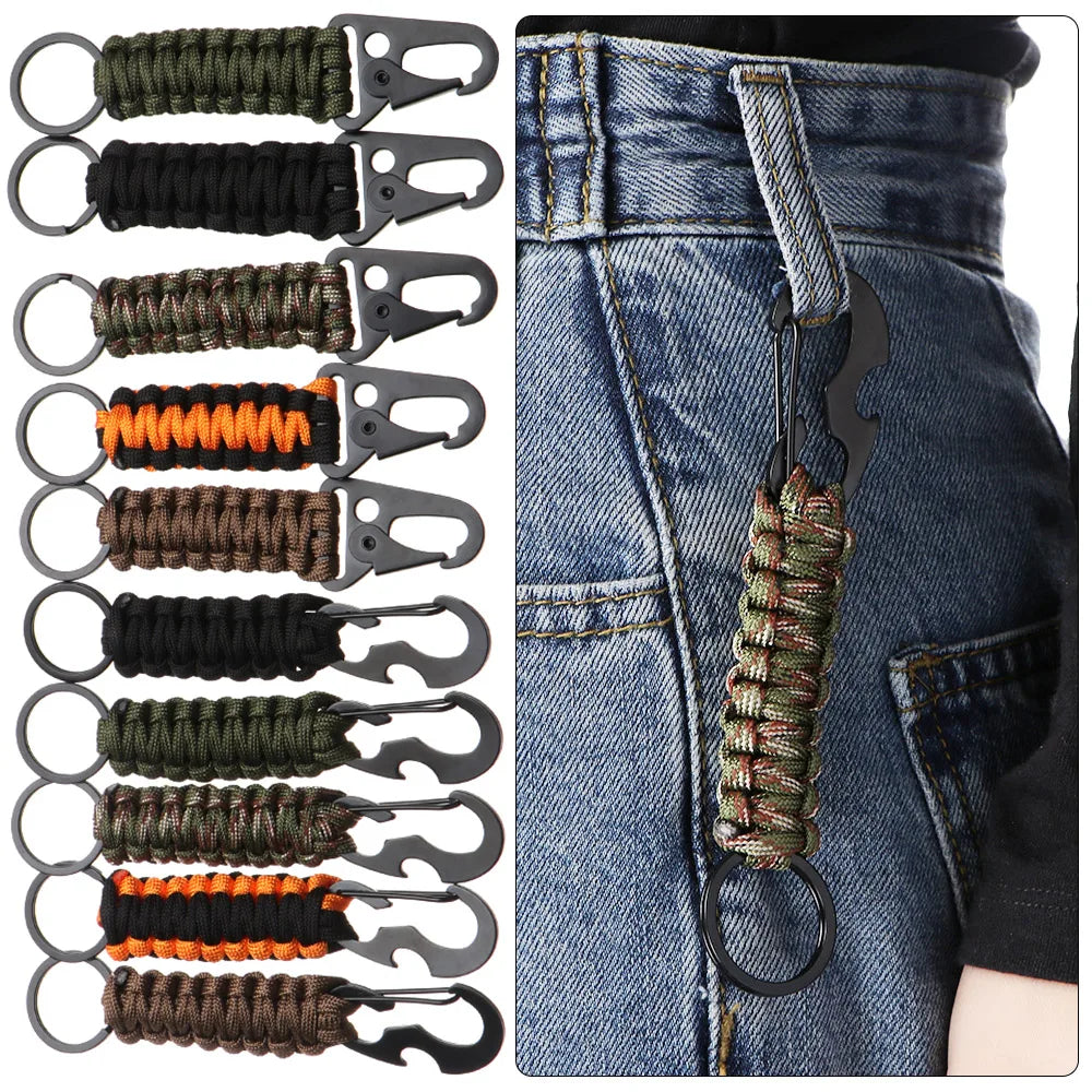 Paracord Keychain with Carabiner & Bottle Opener