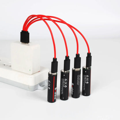 AA Rechargeable Lithium Batteries – 1200 Cycles, Type-C with USB Cable