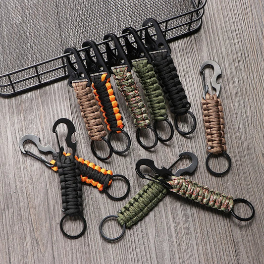 Paracord Keychain with Carabiner & Bottle Opener