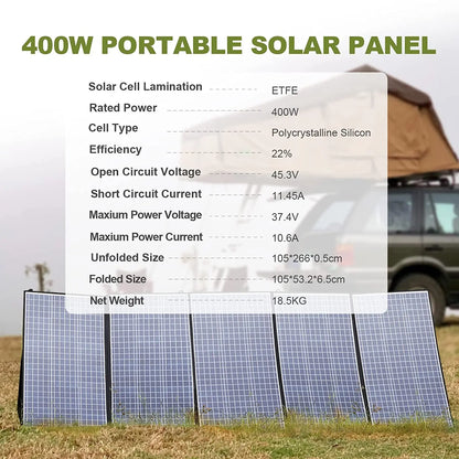 Portable Waterproof Solar Panels 100/140/200/400 Watt Options