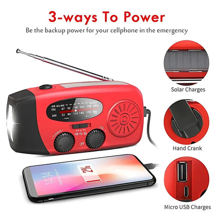 Solar Hand-Crank Emergency Weather Radio