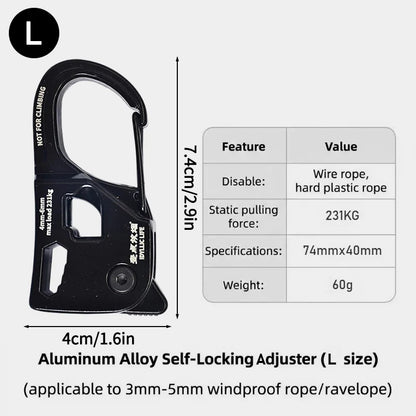 Self-Locking Tent Rope Tensioner