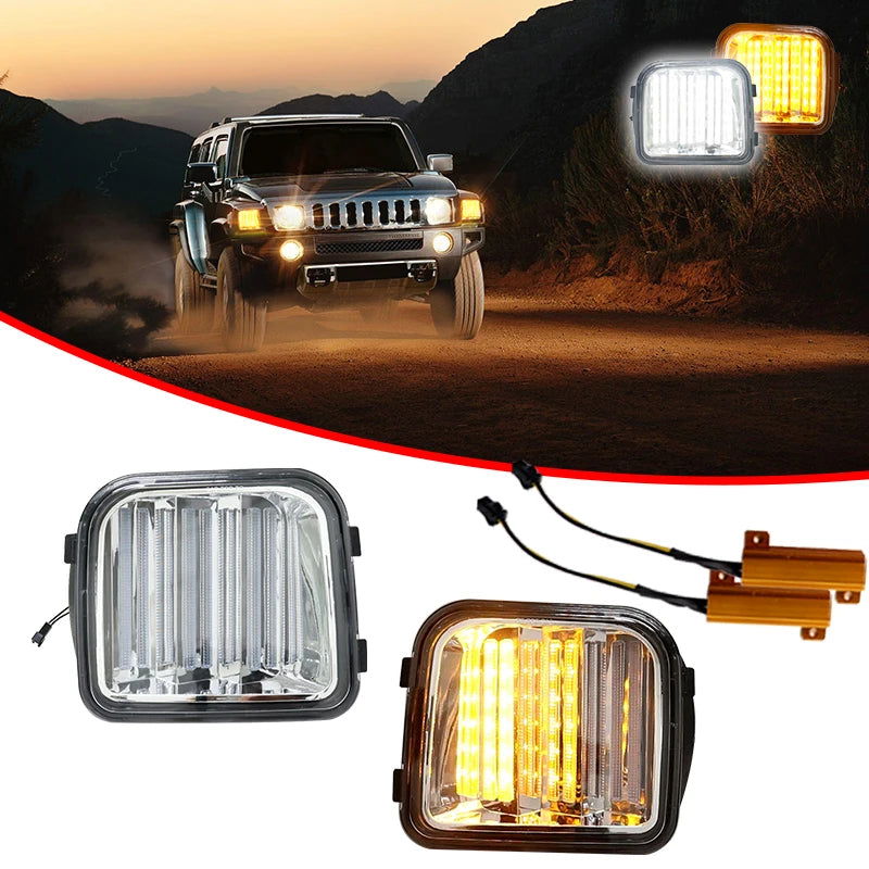 Sequential LED Turn Signal & DRL Lights – Amber/White for 2006-2010 Hummer H3/H3T - Making Camp - Outdoor Equipment