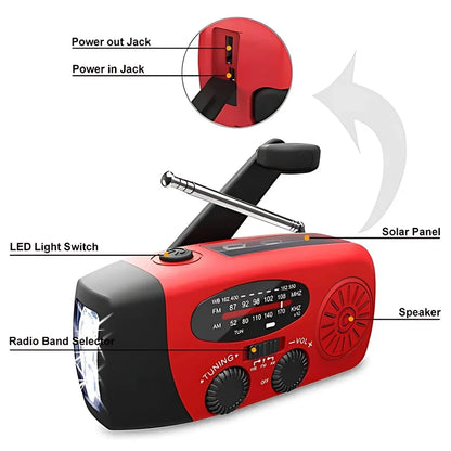 Solar Hand-Crank Emergency Weather Radio