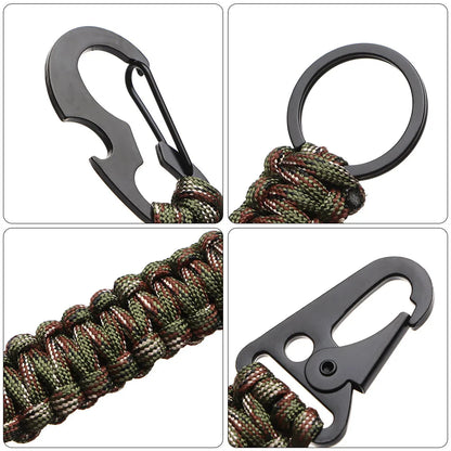Paracord Keychain with Carabiner & Bottle Opener