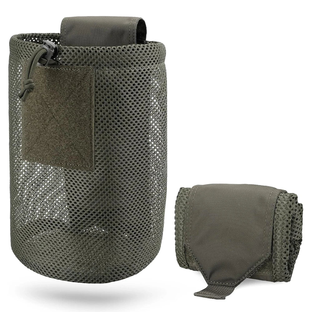 Tactical MOLLE Roll-Up Dump Pouch – Folding Drawstring Utility Waist Bag for Hunting & EDC - Making Camp - Outdoor Equipment