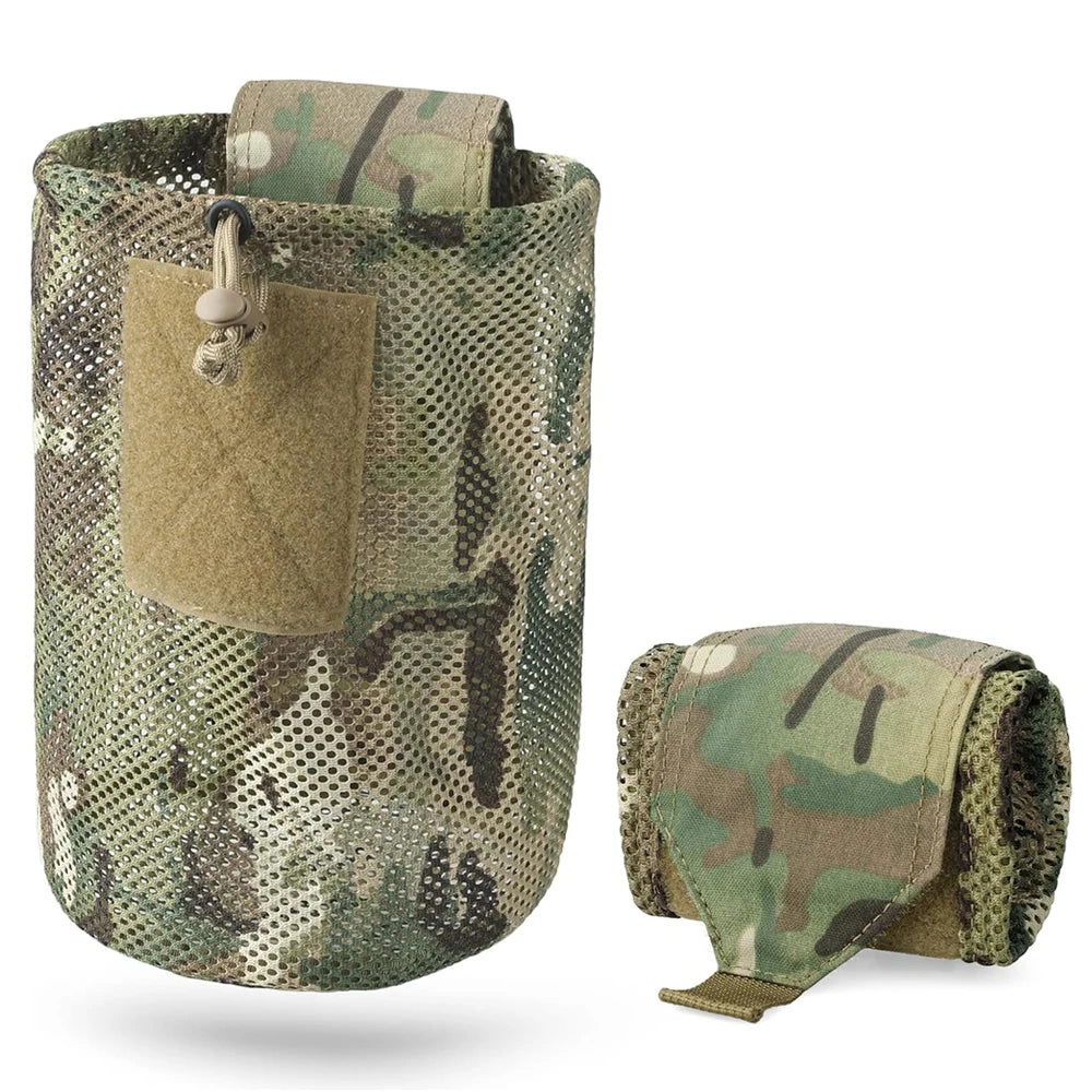 Tactical MOLLE Roll-Up Dump Pouch – Folding Drawstring Utility Waist Bag for Hunting & EDC - Making Camp - Outdoor Equipment